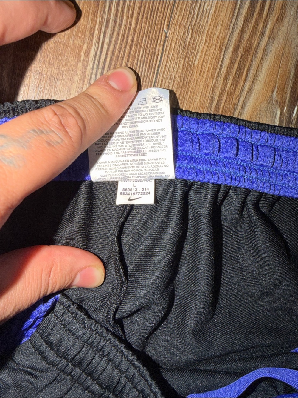 Nike Dri-Fit Striped Track pants Mens Medium Black Purple Stretch Activewear - Picture 6 of 6